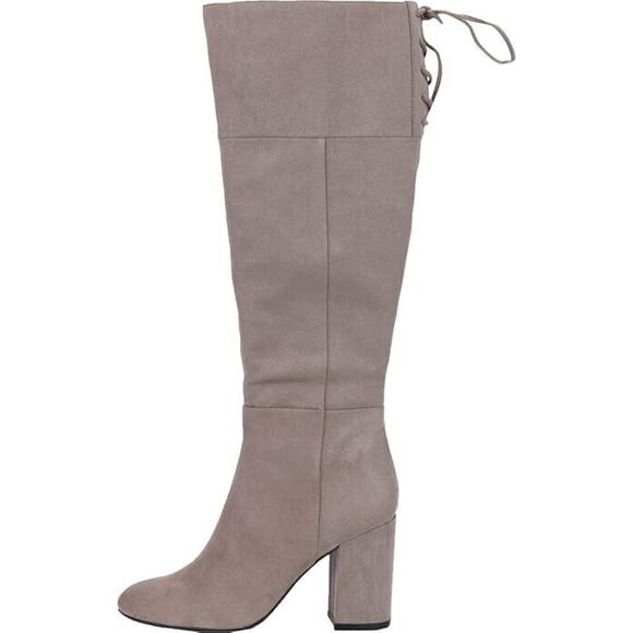 Kenneth Cole Women's Women's Corie Lace Up Knee High Boot, Concrete, 6 - Picture 2 of 2